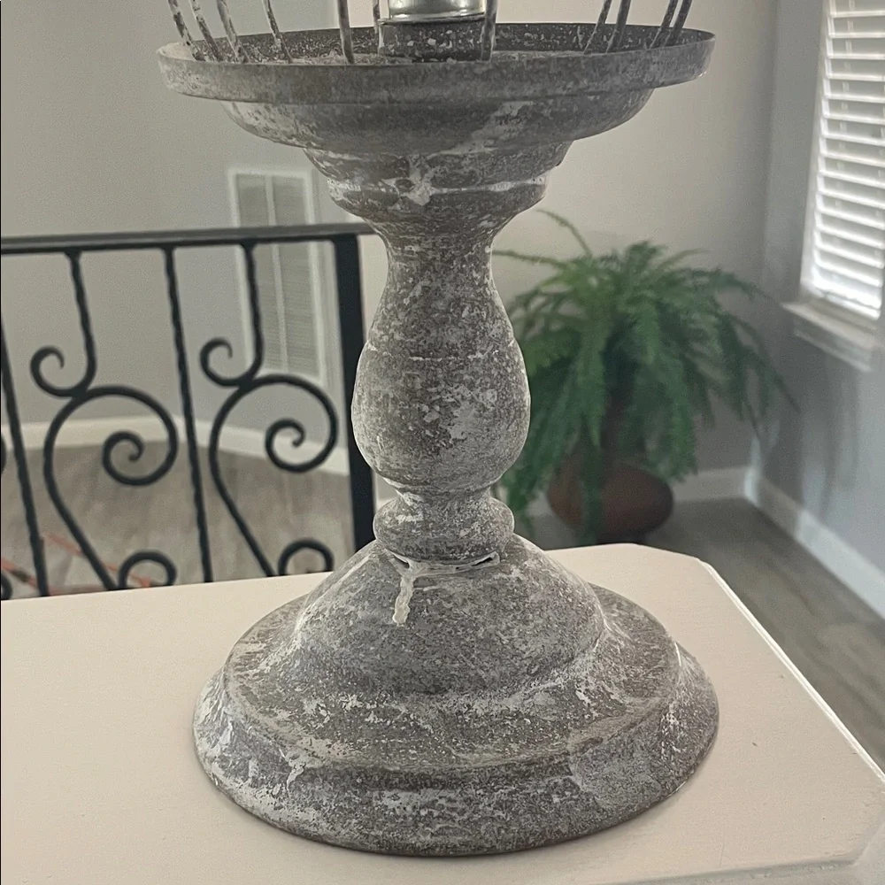 Farmhouse Rustic Gray Cage Lamp
